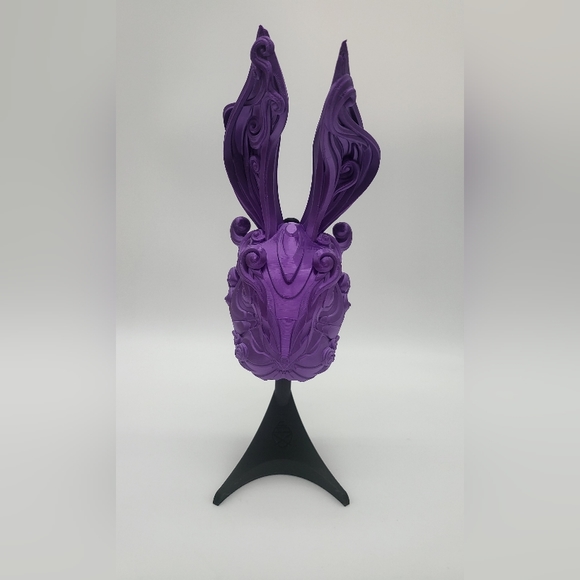 3D Printed Rabbit Mask With Stand - Picture 2 of 3